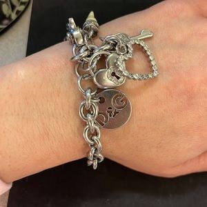 ⭐️RARE!! Dolce & Gabbana Crystal Embellished Logo Charm Bracelet ⭐️